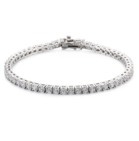 Classic Lab-Grown Diamond Tennis Bracelet in 18K White Gold (6 Ct., TW, 15pts each)
