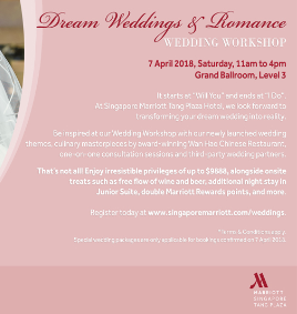 Singapore Marriott Tang Plaza Hotel Wedding Workshop