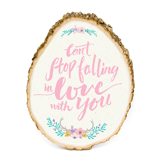 Love Quote Wood Slice Guest Book