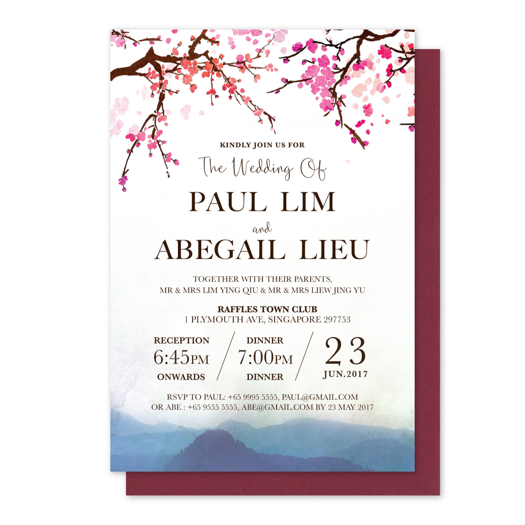 Sakura Blossom Invitation Card
