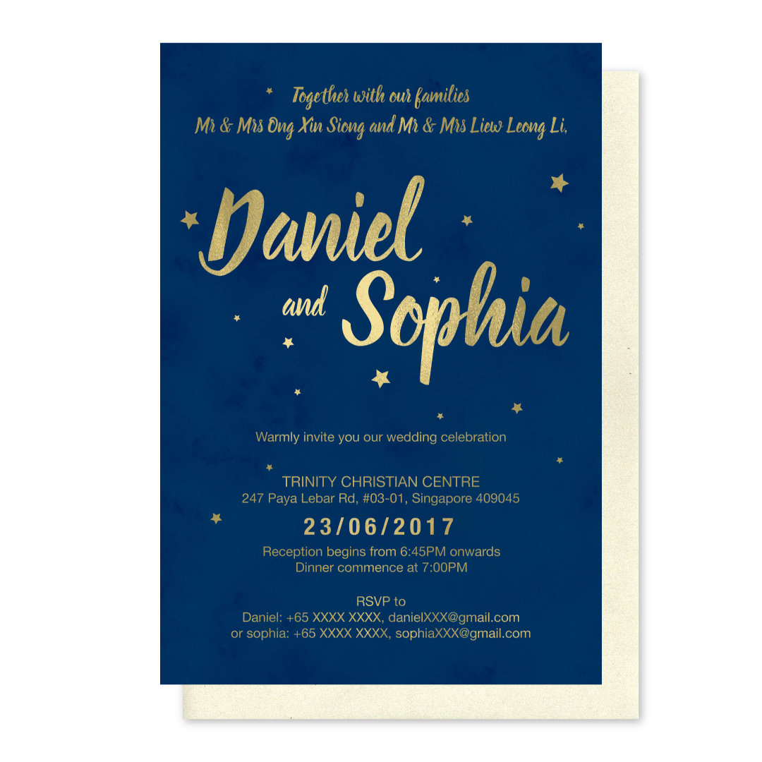 Midnight Blue Invitation Card