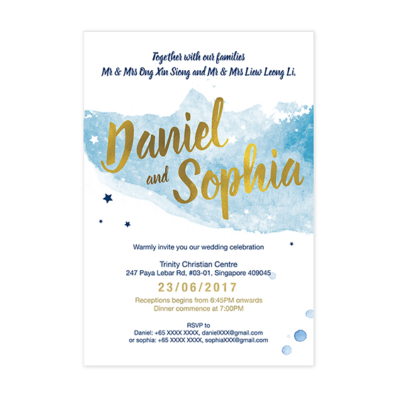 Azure Watercolour Invitation Card