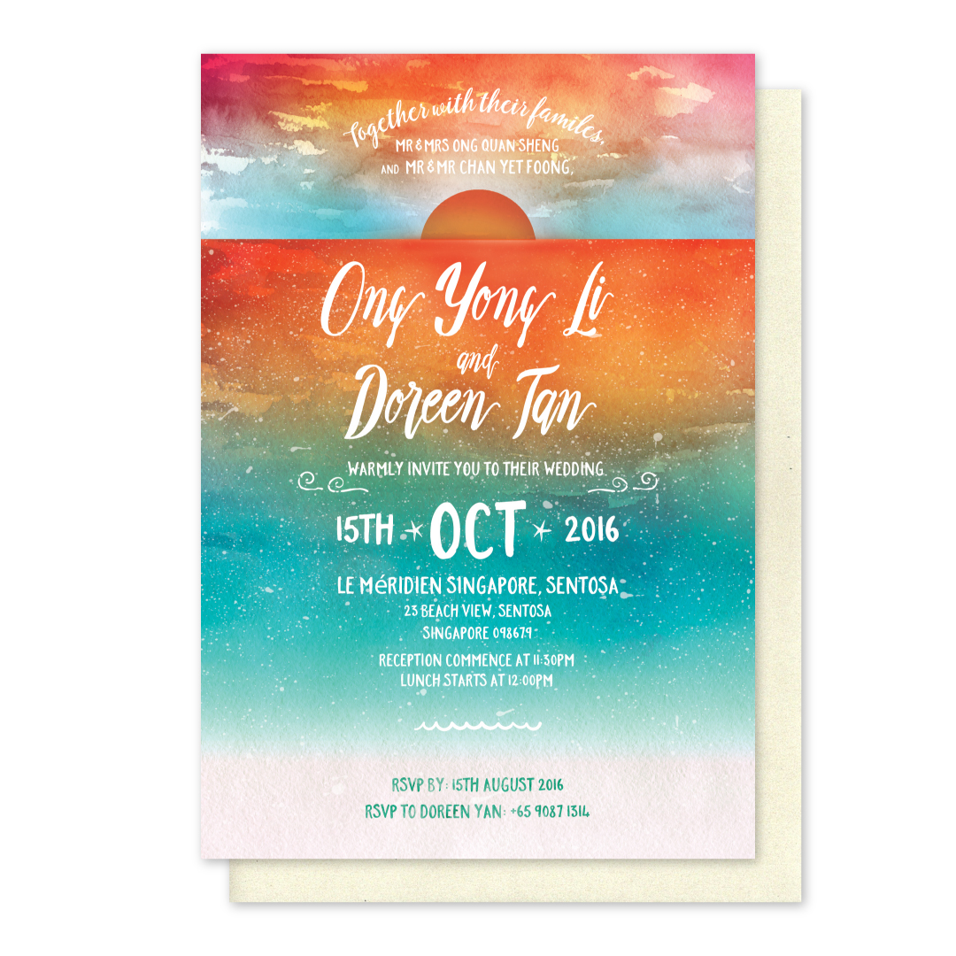 Oceanic Sun Spray Invitation Card