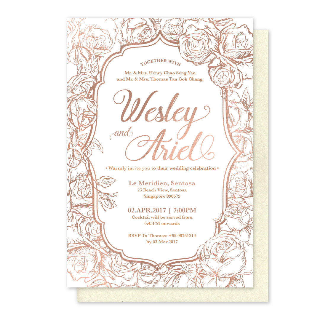 Garden Rose Shower Invitation Card