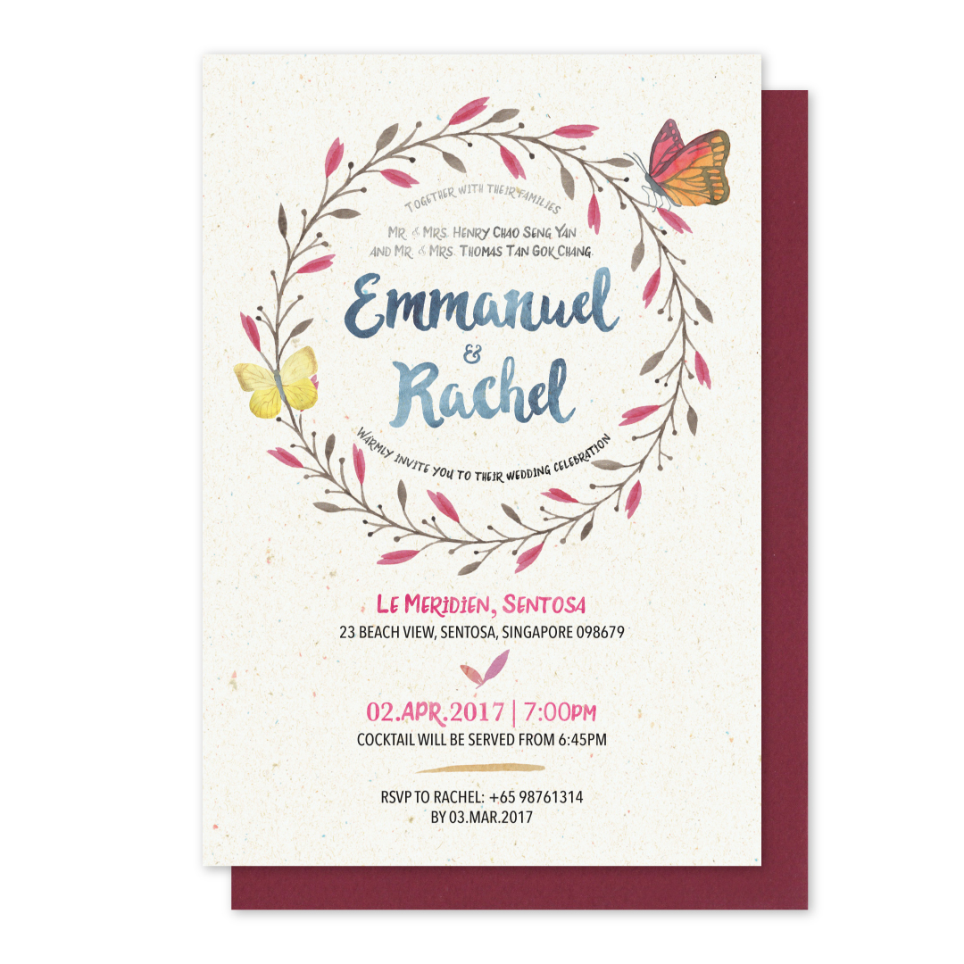 Butterfly Flutter Invitation Card