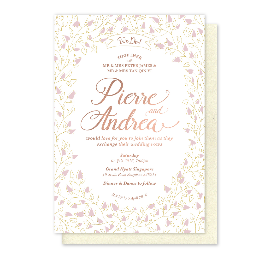 Blushing Botanical Invitation Card