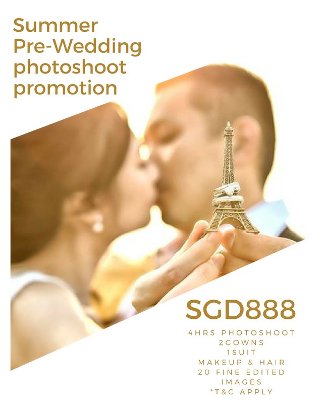 Summer Pre Wedding Photoshoot Promotion at SGD888