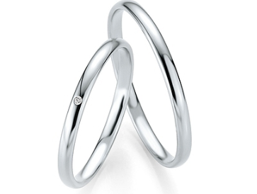 A Pair of White Gold Simple Wedding Bands