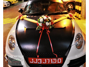 Wedding Car Décor @ $488 NETT  (Fresh Flowers / Rose Theme)