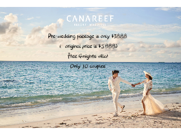 Maldives pre-wedding shooting package Free 4nights villa!