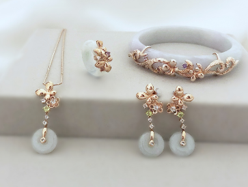 Enchanted Garden Wedding Set in 14K Gold