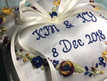 [11.11 Sale] Customized Ring Pillow Embroidery