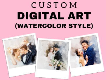 50% Off Customised Digital Art (Watercolor Style)