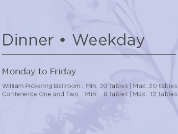 Wedding Dinner Weekday
