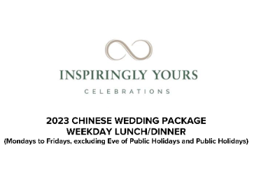 Chinese Weekday Wedding Lunch or Dinner 2023