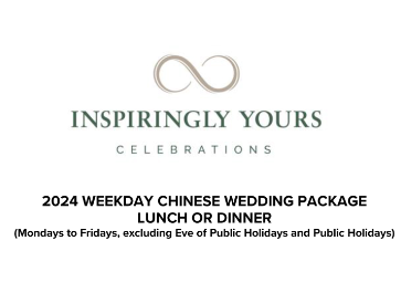 Chinese Weekday Wedding Lunch or Dinner 2024