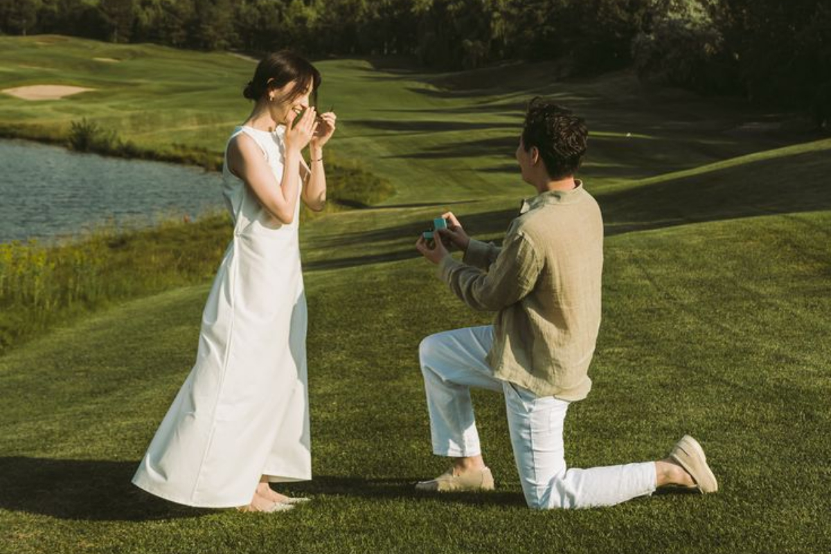 Outdoor wedding proposal