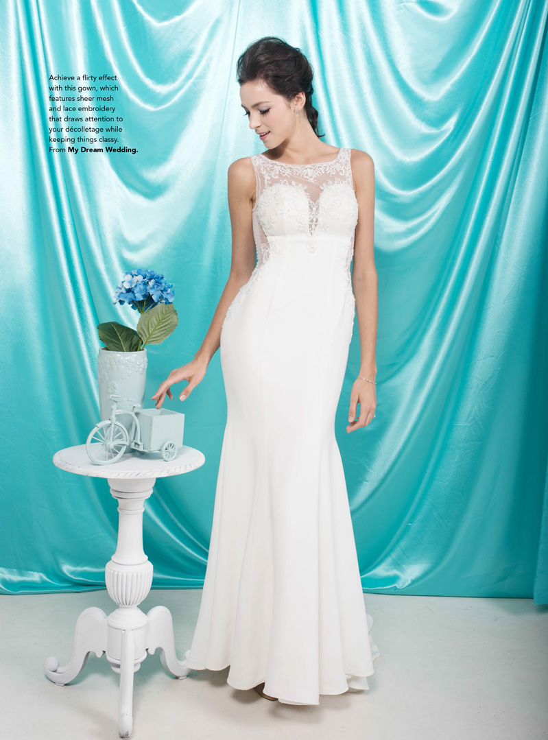 Pastel bridal gown