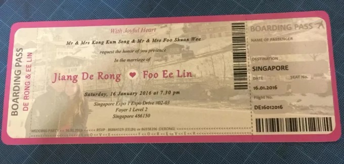 BOARDING PASS  BY LA GRAZIA WEDDING & PARTY SUPPLIES