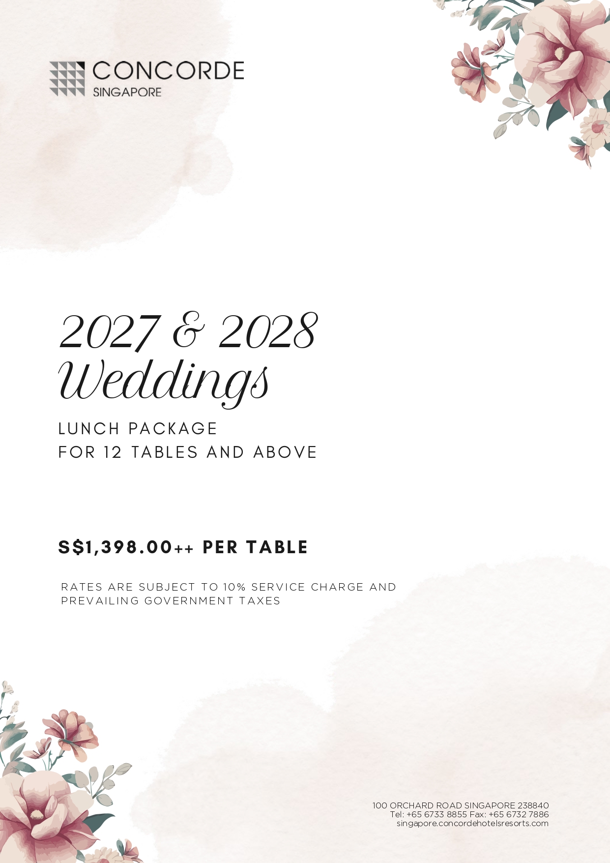 2027 & 2028 Wedding Lunch Package