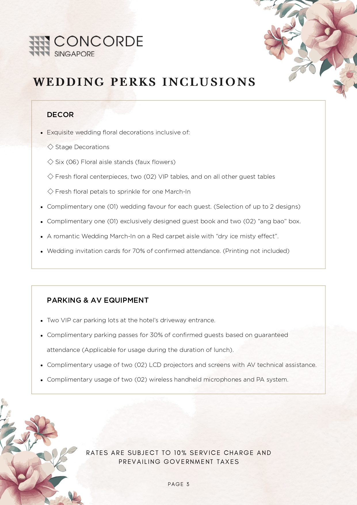 2027 & 2028 Wedding Lunch Package