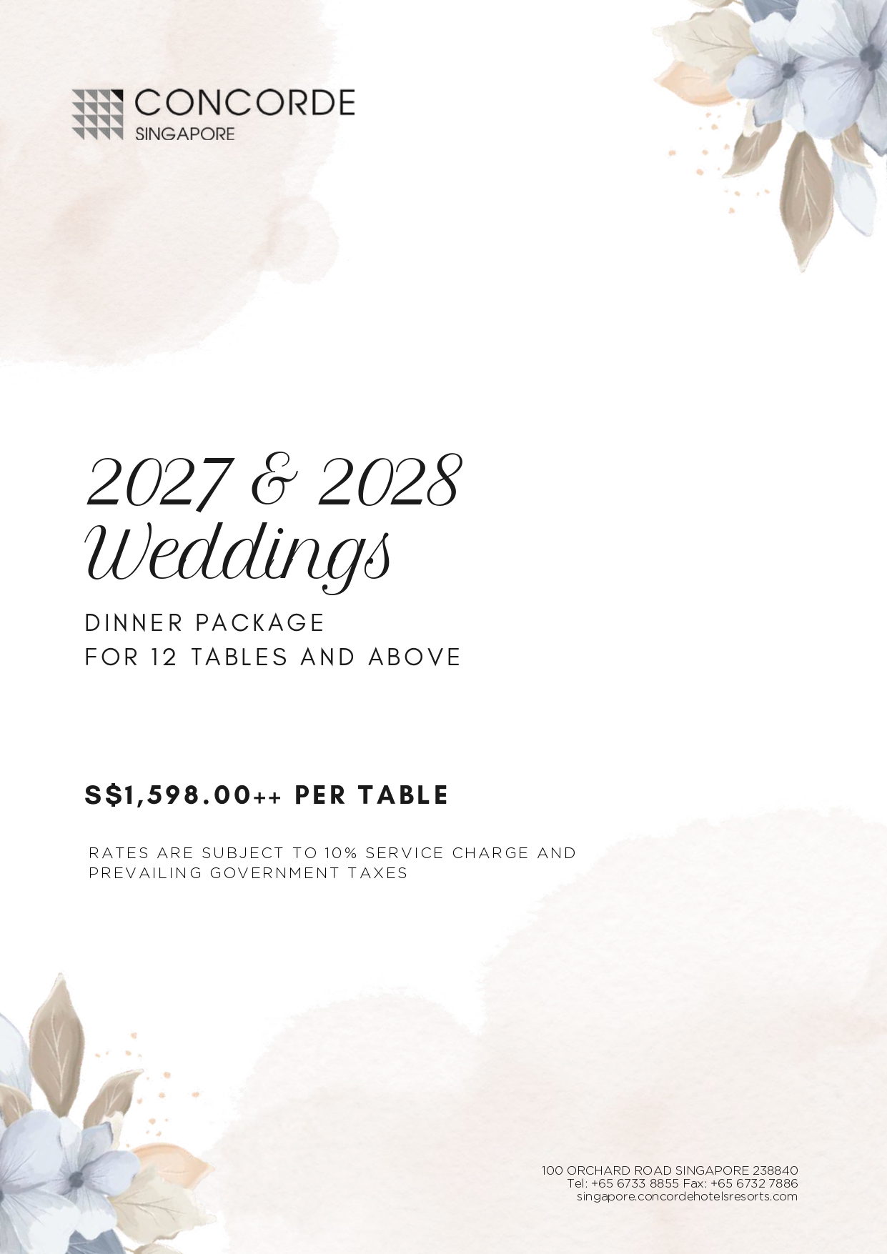 2027 & 2028 Wedding Dinner Package